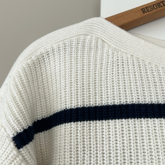 Marled Reunited Clothing Ribbed Oversize Striped Sweater w Side Button Detail - Picture 4 of 9